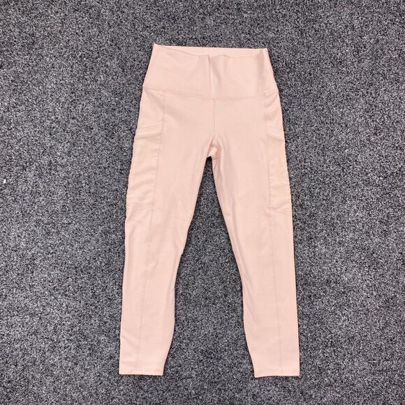 Fabletics Powerhold Leggings PureLuxe Pink Crossover 7/8 w/Pockets Size XS - Picture 1 of 9